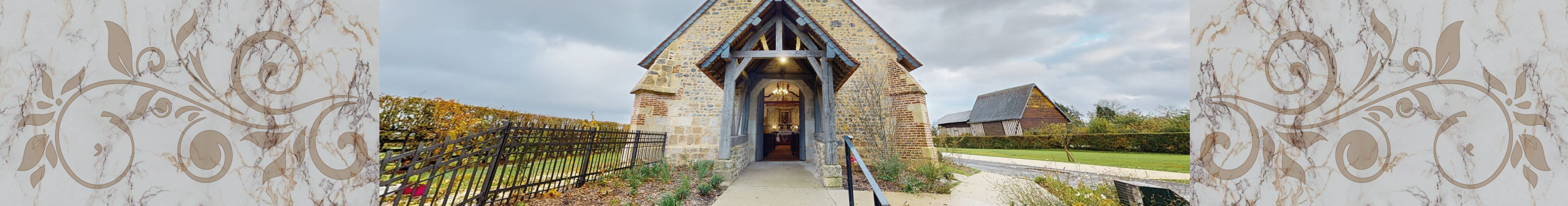 l'entrée de l'église de la Pommeraye